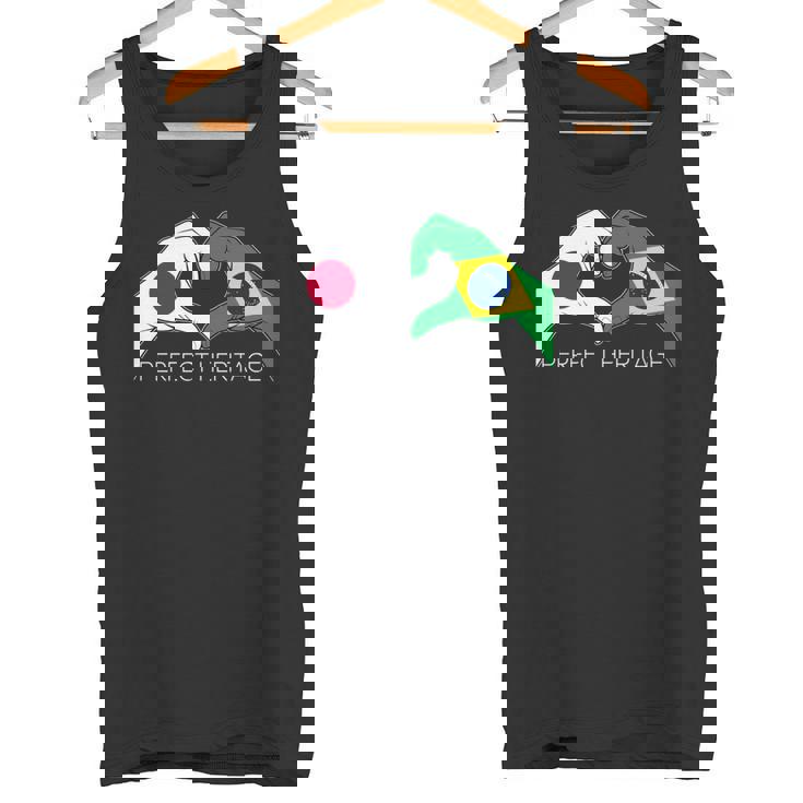 日本とブラジル ブラジル 日本人 パーフェクトヘリテージ ハート 長袖tシャツ タンクトップ