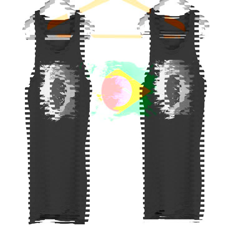 日本とブラジルのdnaヘリテージフラッグ 長袖tシャツ タンクトップ