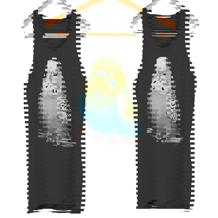 枝に腰掛けたチャーミングなセキセイインコ タンクトップ