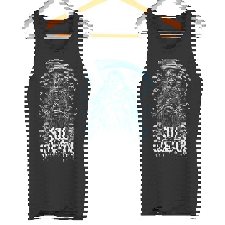 死神ソウルコレクタースカルチェーンアートホラーファン タンクトップ