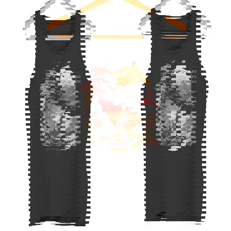 浮世絵 アート 神奈川 ヴィンテージ 和 タトゥー アート グラフィック タンクトップ