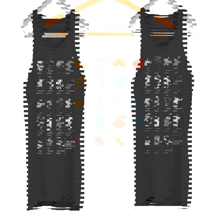 深海魚図鑑3_白文字 タンクトップ