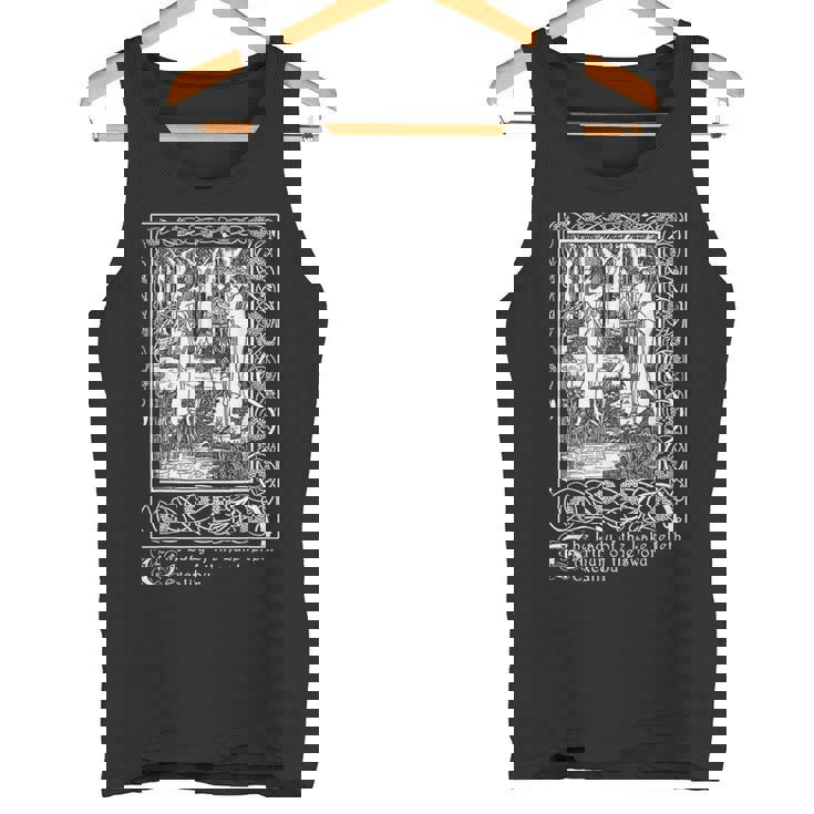 湖の女、エクスカリバー、オーブリー・ビアズリーのイラスト タンクトップ