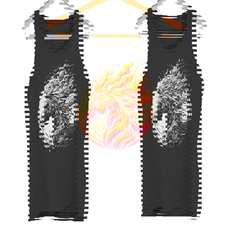 燃える 動物 馬 動物 クール 馬 火 炎 タンクトップ