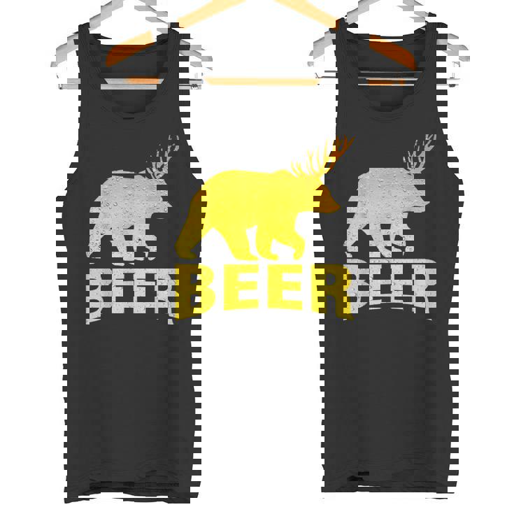 狩猟 ビール スピリット 動物 ティー ベア 鹿 ティー ビール クマ 鹿 タンクトップ