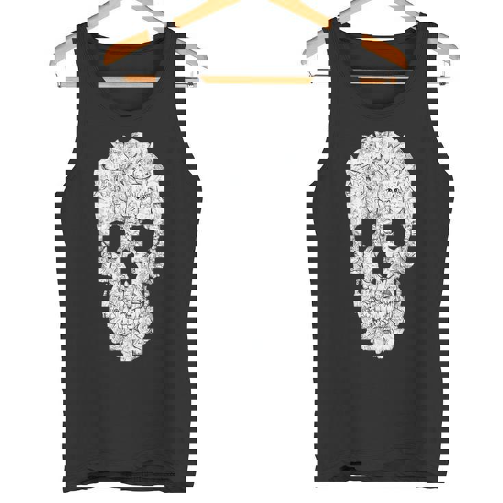 猫 スカル 猫 スカル 猫モチーフ タンクトップ