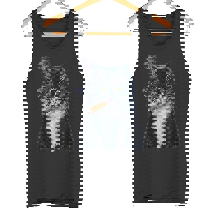 猫 ネコ ボス たばこ ねこ タンクトップ