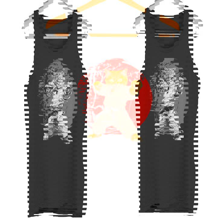 猫 空手 柔道 日本 日没 面白い 空手 猫 タンクトップ