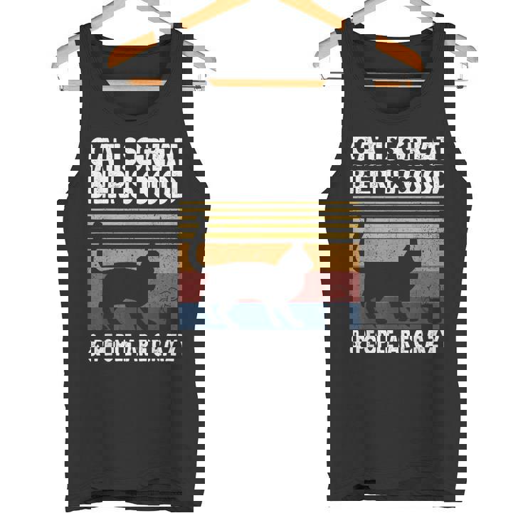 猫は素晴らしい ビールは美味しい、そして人々はクレイジー ビルマ猫 タンクトップ