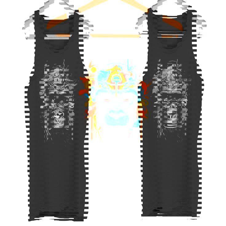 猿 動物 モチーフ イラスト 猿 タンクトップ