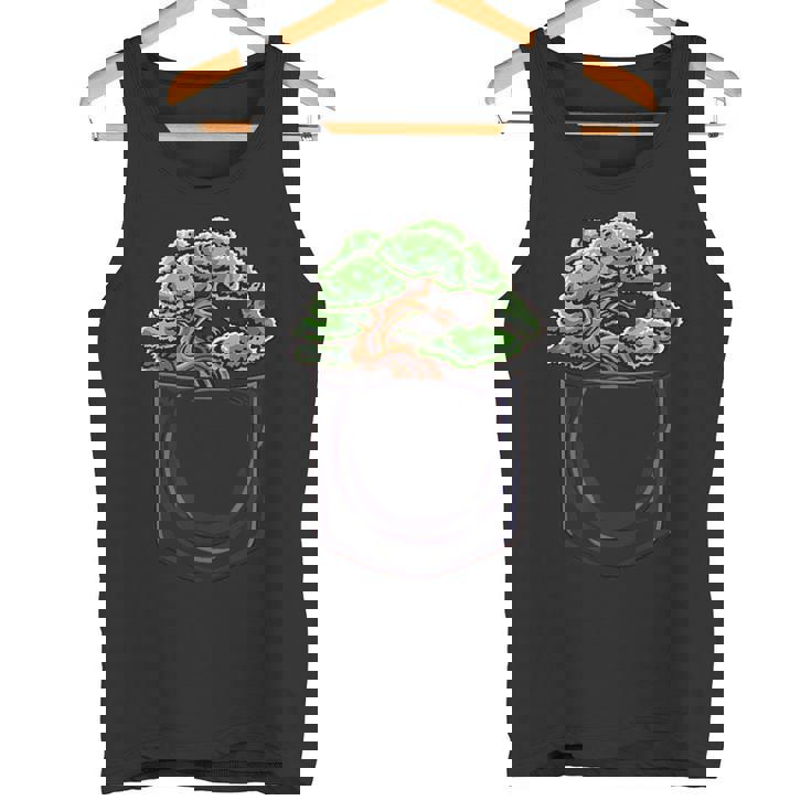 盆栽 木 膨らみポケット 面白いデザイン 盆栽 タンクトップ