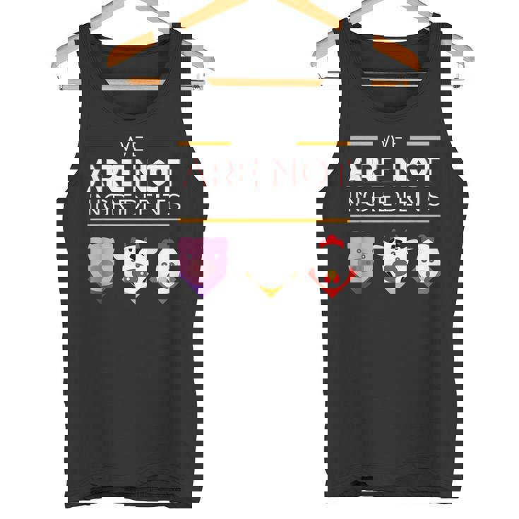 私たちは食材ではありませんビーガン、動物の権利 タンクトップ