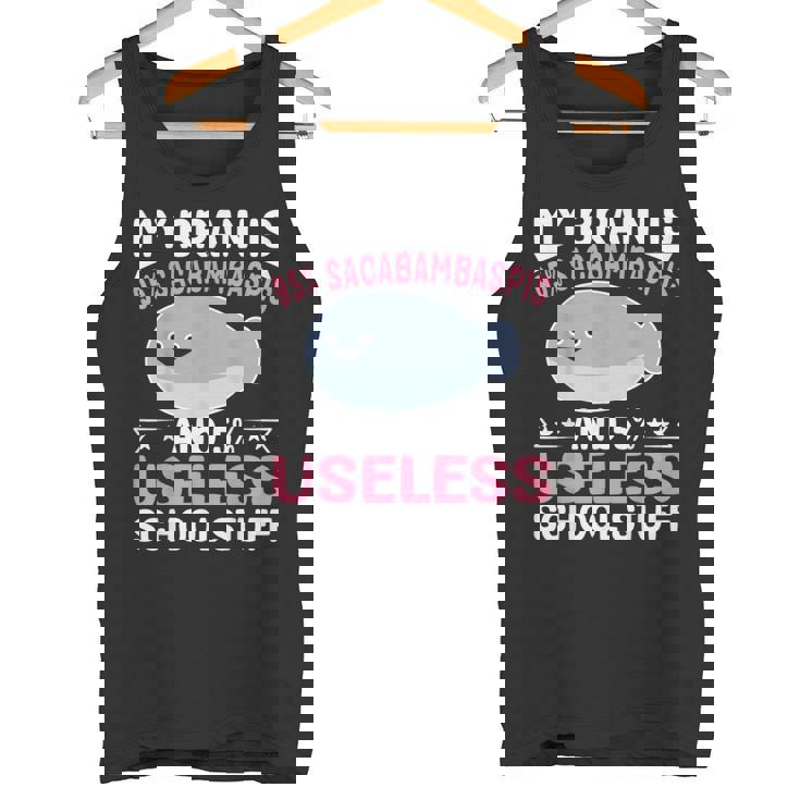 私の脳は95％サカバンバスピスの面白い魚のミーム タンクトップ