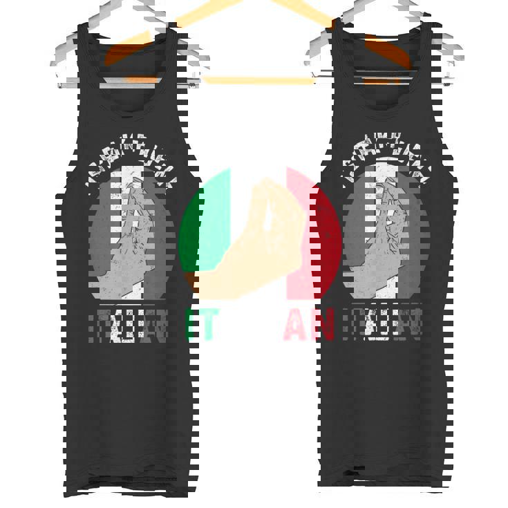 私は流暢なイタリア語を話します、イタリアの手のジェスチャー、私はイタリアが大好きです タンクトップ