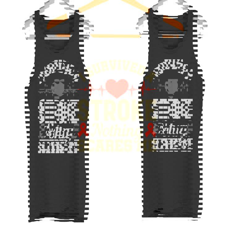 私は脳卒中を生き延びました何も私を怖がらせません-脳卒中の認識 タンクトップ