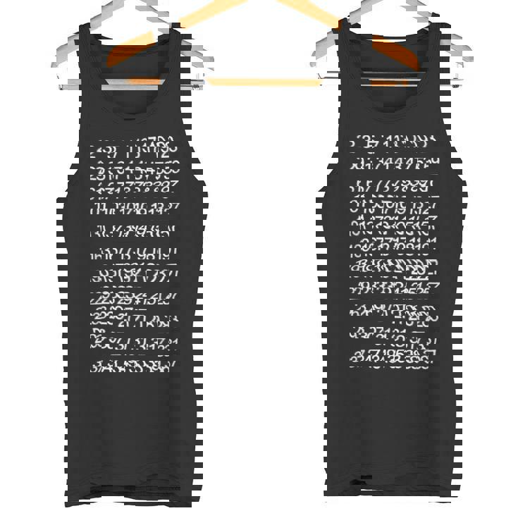 素数 数学 数式 公式 元素記号 化学式 物理 虚数 周期表 円周率 メンズ キッズ 子供 黒 プリントosu タンクトップ