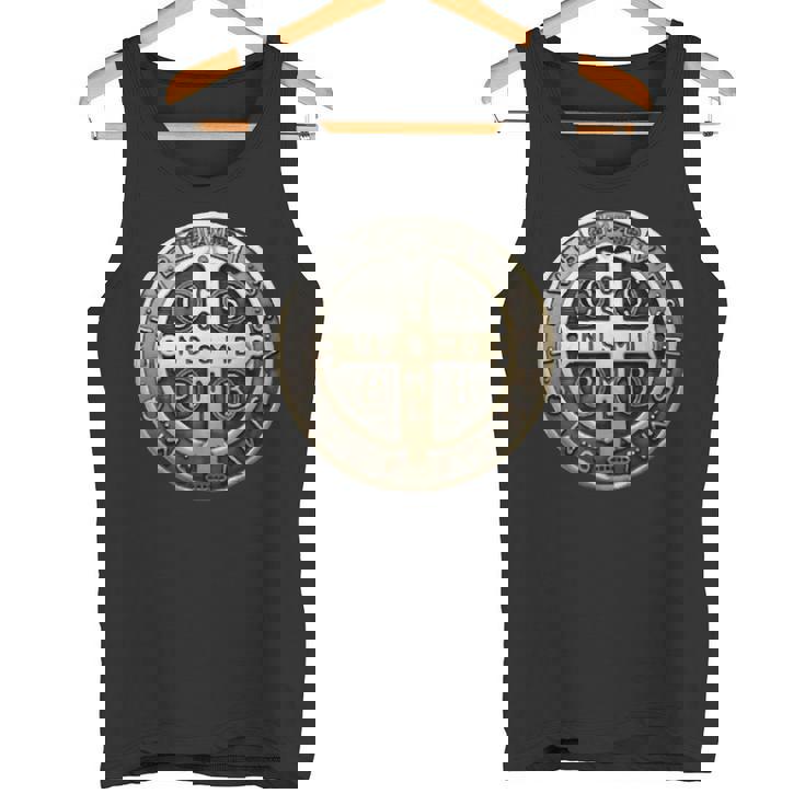 聖ベネディクトメダル 聖ベネディクトクロス カトリック クリスチャン タンクトップ