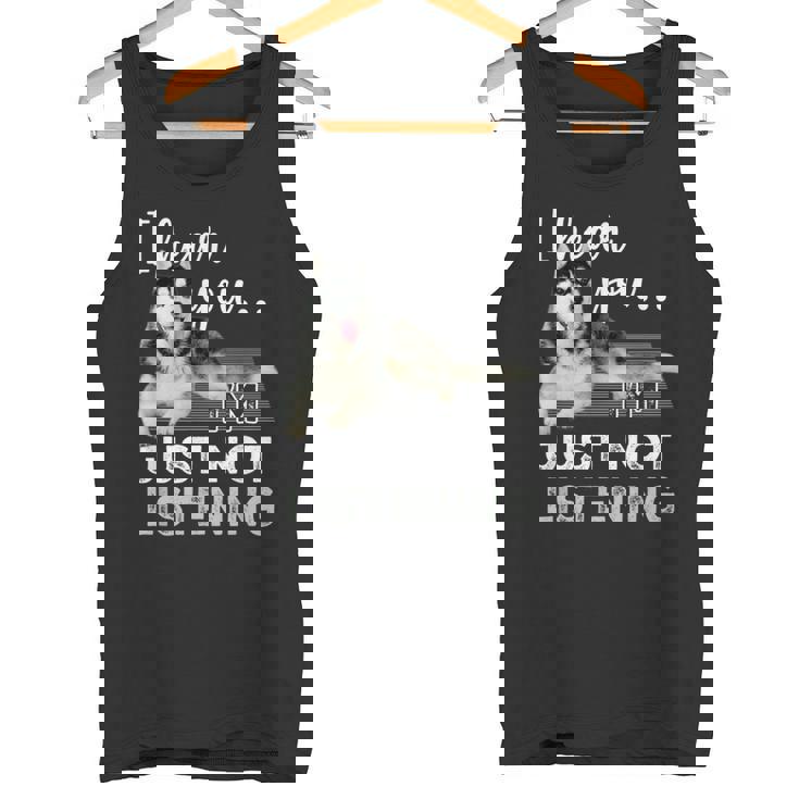 聞こえてるよ聞いていないだけだシベリアンハスキー恋人 タンクトップ