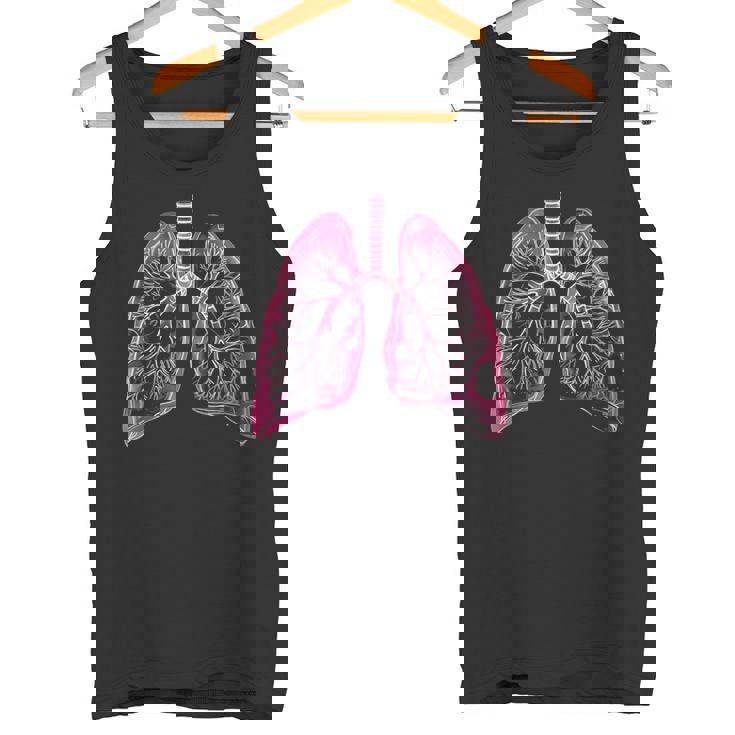 肺の解剖学的2d 医師と呼吸ファン向け タンクトップ