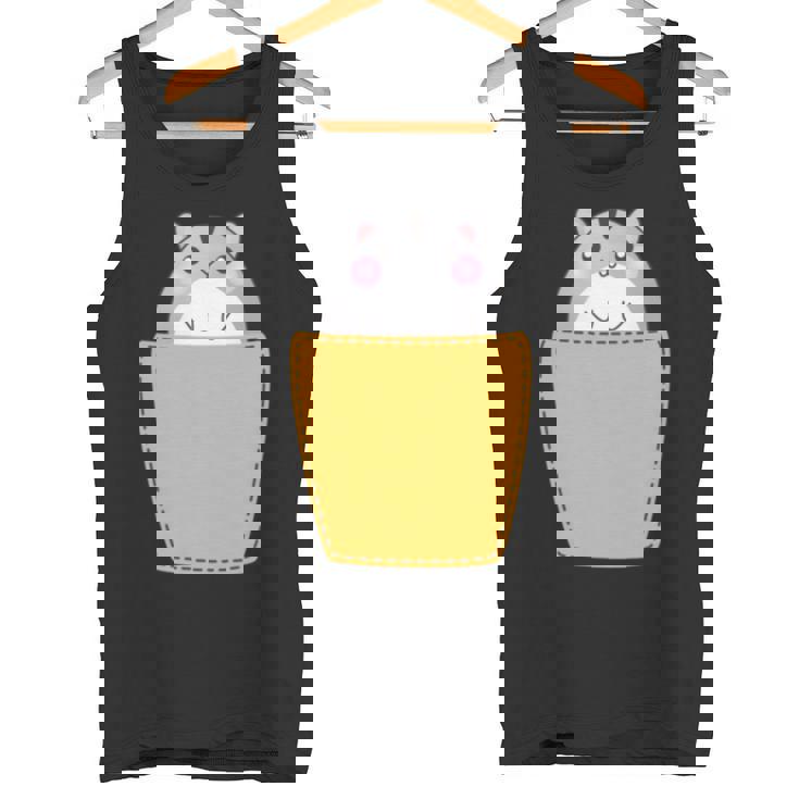 胸ポケットにハムスター 長袖tシャツ タンクトップ