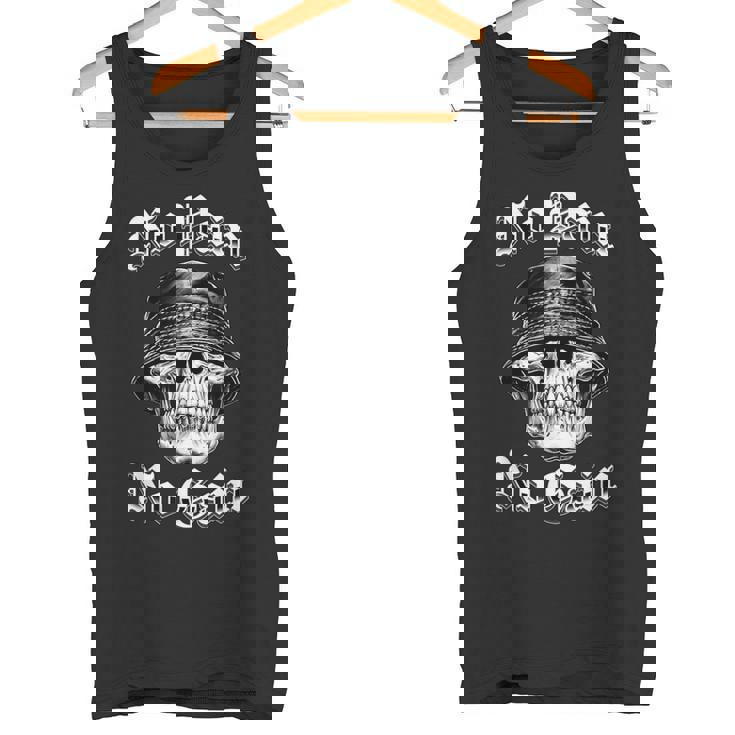 苦労なくして得るものなし チカーノタトゥーアートスカルホームボーイローライダー タンクトップ