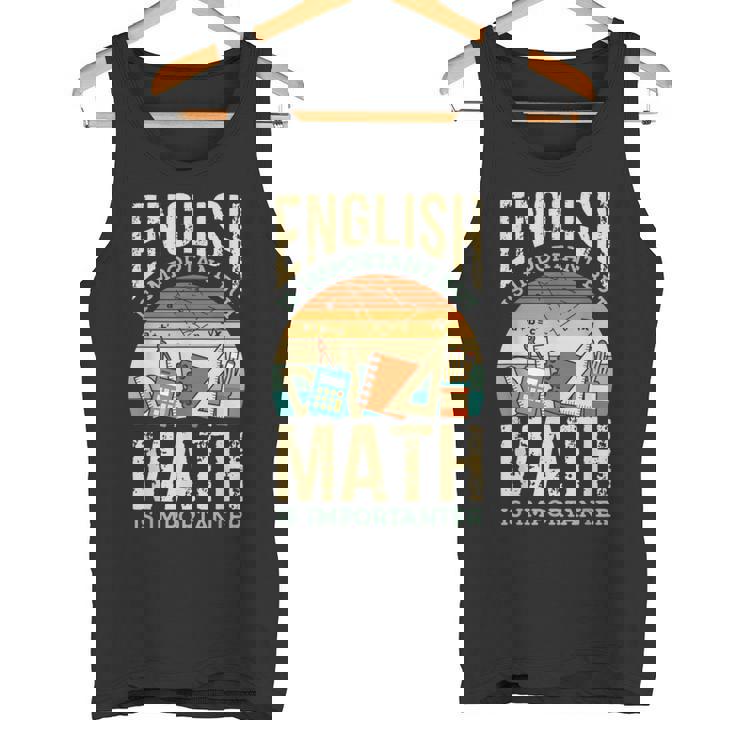 英語は大切だけど数学はもっと大事、数学ダジャレは面白い タンクトップ