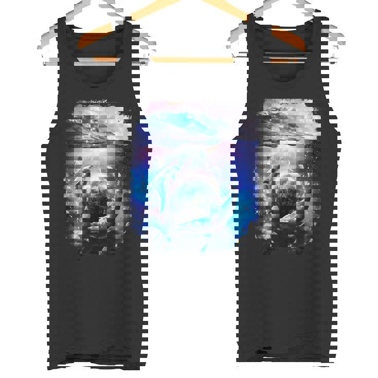 銀河 イルカ 宇宙 地球 海 タンクトップ