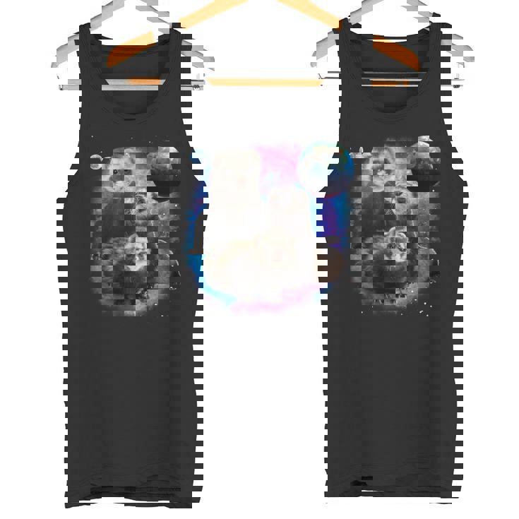 銀河系の面白いフェレット フェレット 長袖tシャツ タンクトップ