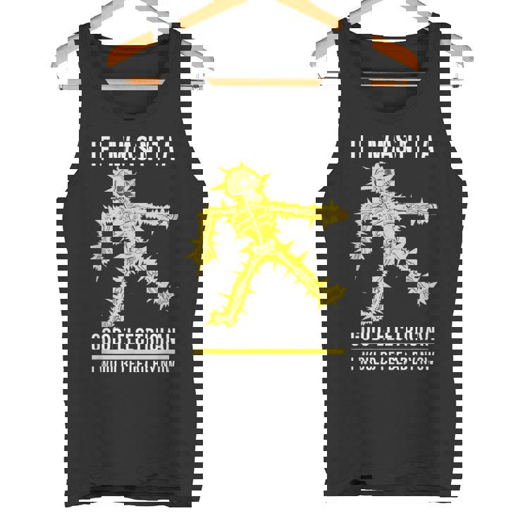 メンズ 電気技師が下手だったら骨が感電死する タンクトップ