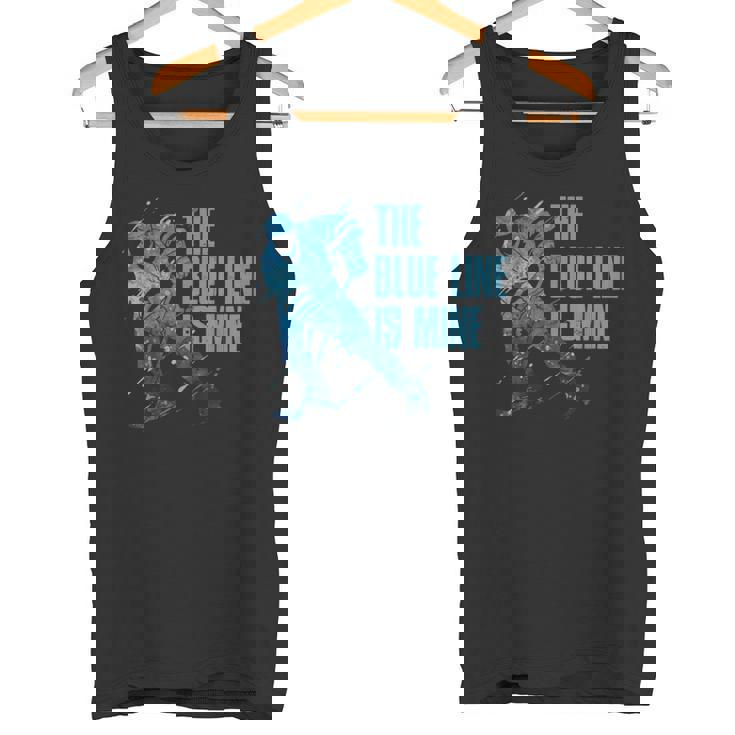 青い線は私のもの アイスホッケー タンクトップ