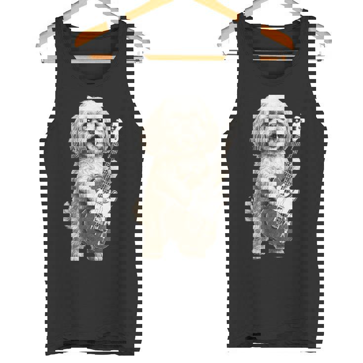 面白いtシャツ シーズー 犬 ギター イヌ メンズ 犬好き グッズ かわいい おもしろ 面白い 服 ネタ タンクトップ