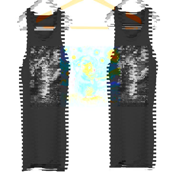 面白いtシャツ ハムスター かわいい ゴッホ 星月夜 動物 メンズ グッズ 面白い 服 ネタ 子供 キッズ タンクトップ