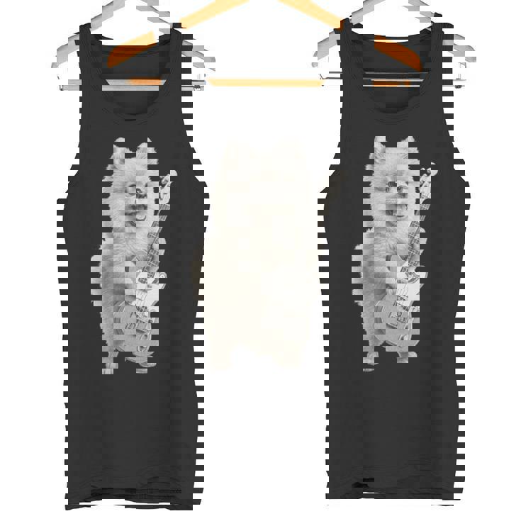 面白いtシャツ ポメラニアン 犬 ギター イヌ メンズ 犬好き グッズ かわいい おもしろ 面白い 服 ネタ 長袖tシャツ タンクトップ