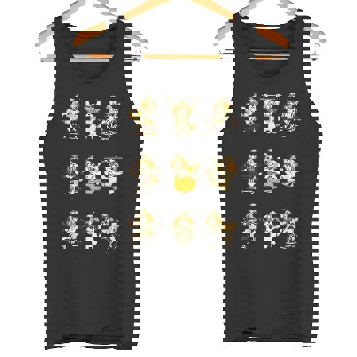 面白いtシャツ 犬 シーズー 筋トレ ジム イヌ グッズ かわいい おもしろtシャツ 面白い 服 ネタ タンクトップ