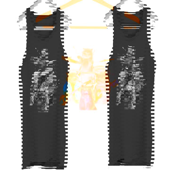 面白いtシャツ 猫 ネコ ギター バンド メンズ 猫好き グッズ おもしろ 面白い 服 ネタ にゃんこ タンクトップ