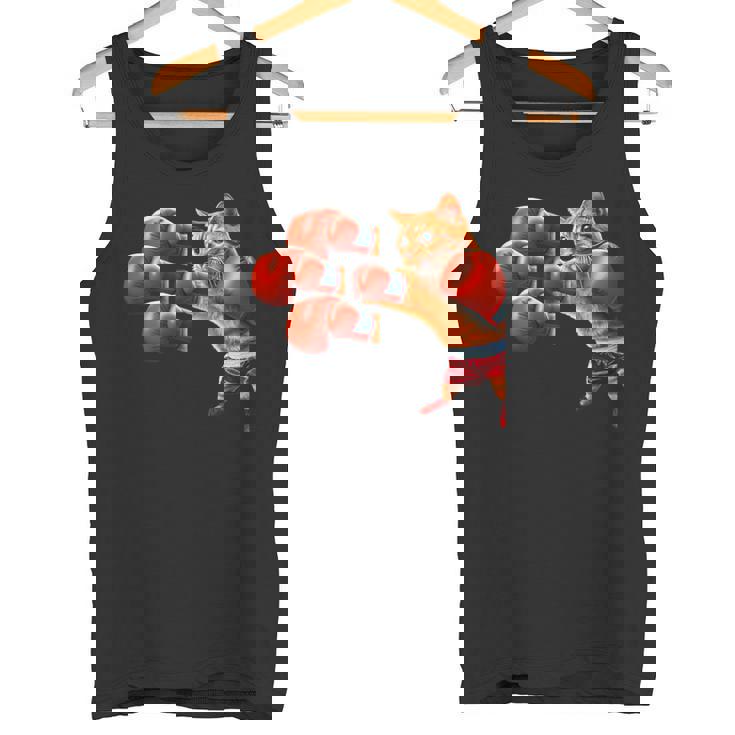 面白いtシャツ 猫 ネコ ボクシング メンズ 猫好き グッズ おもしろ 面白い 服 ネタ にゃんこ 猫の下僕 タンクトップ