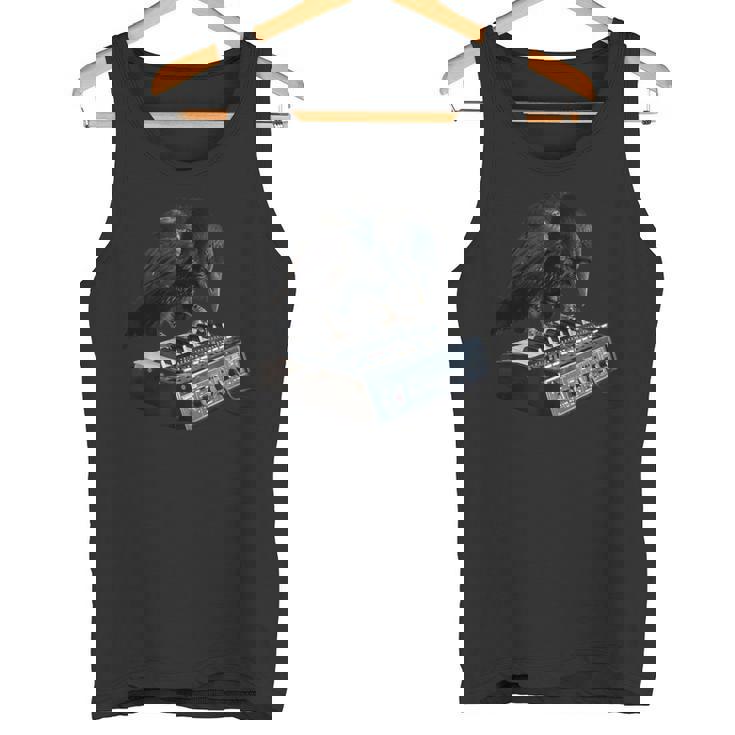 面白いtシャツ 鳥 カラス シンセサイザー メンズ グッズ おもしろ 面白い 服 ネタ バードウォッチング タンクトップ