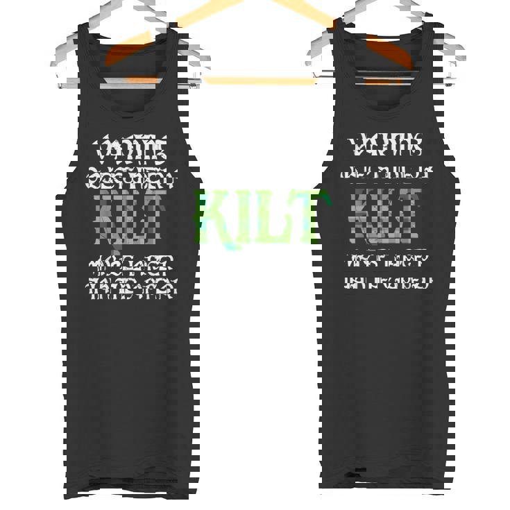 メンズ 面白いタータンスカート キルトの言葉 男性用 タンクトップ