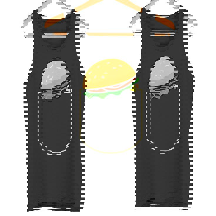 面白いハンバーガー ポケット入り ギフト チーズバーガー ポケット タンクトップ