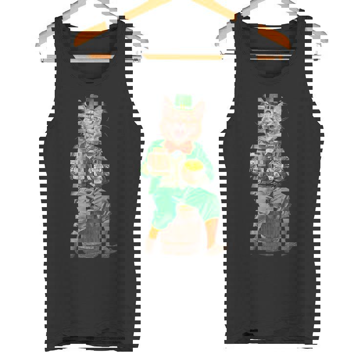 面白いレプラコーン猫、ハッピーセントパトリックデー タンクトップ