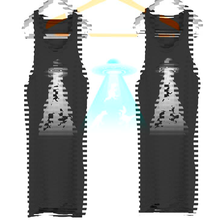 面白いヴィンテージエイリアン恐竜愛好家誘拐ギフト 大人キッズ タンクトップ