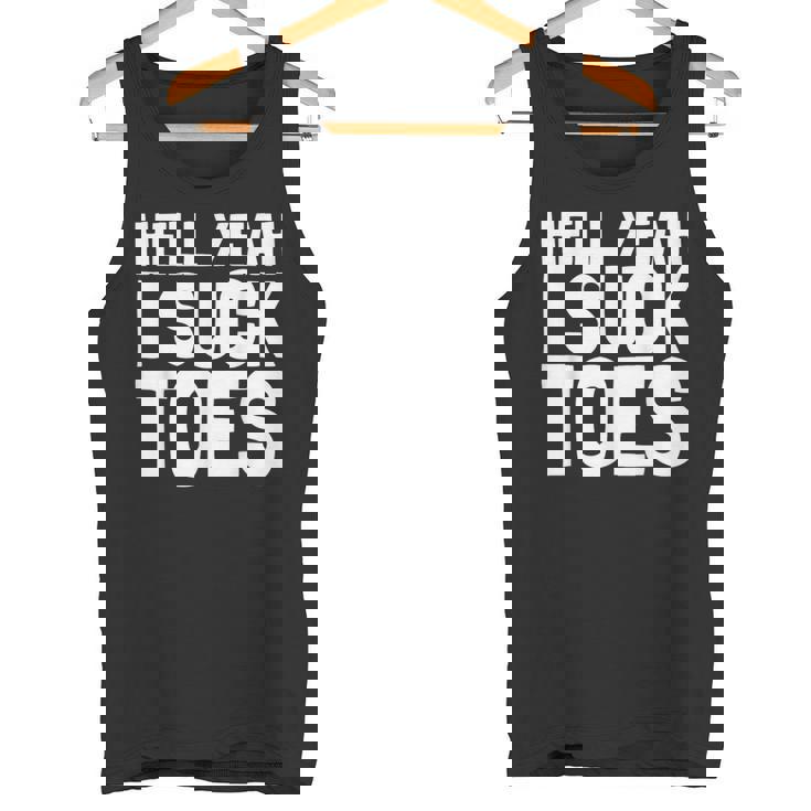 面白い足フェチ つま先を吸う ジョーク 地獄 Yeah Iuck Toes タンクトップ