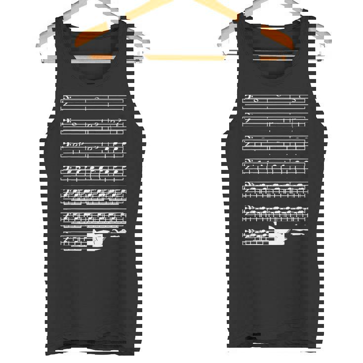 音楽好き サメ 鮫 バス記号 メロディー フレーズ ミュージシャン 音楽ファン 映画ファン おもしろ デザイン タンクトップ