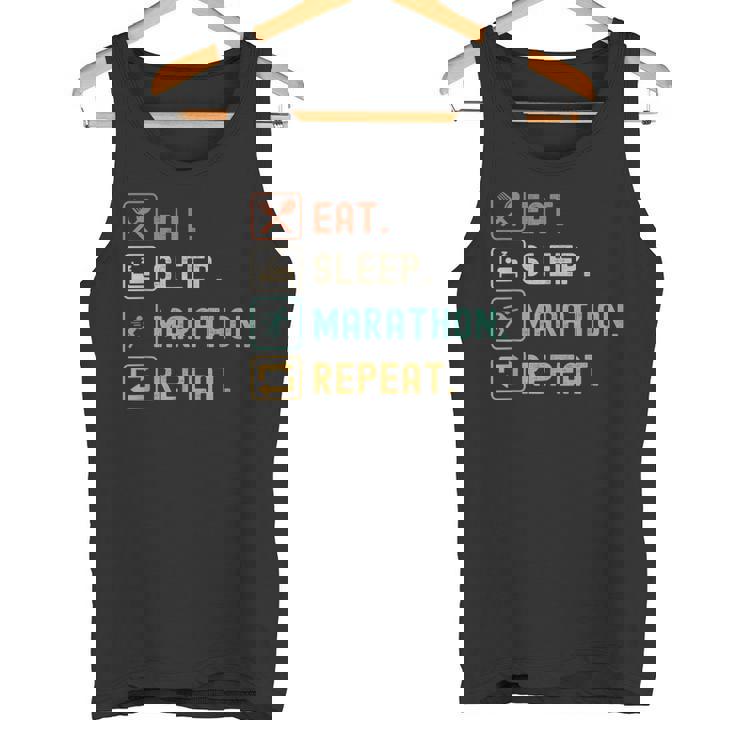 食べる睡眠マラソンリピート面白いマラソンランナー タンクトップ