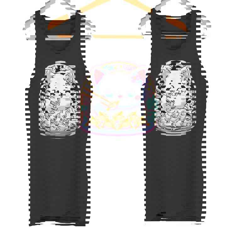 餃子、餃子を食べるカワイイ猫、餃子 タンクトップ