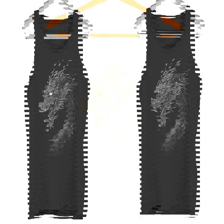 黒龍モチーフ 神話上の作品 黒龍 タンクトップ