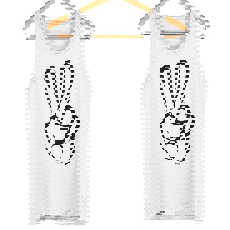 2本指 ピースサイン キュート ビクトリー ハンド ジェスチャー ピースシンボル タンクトップ