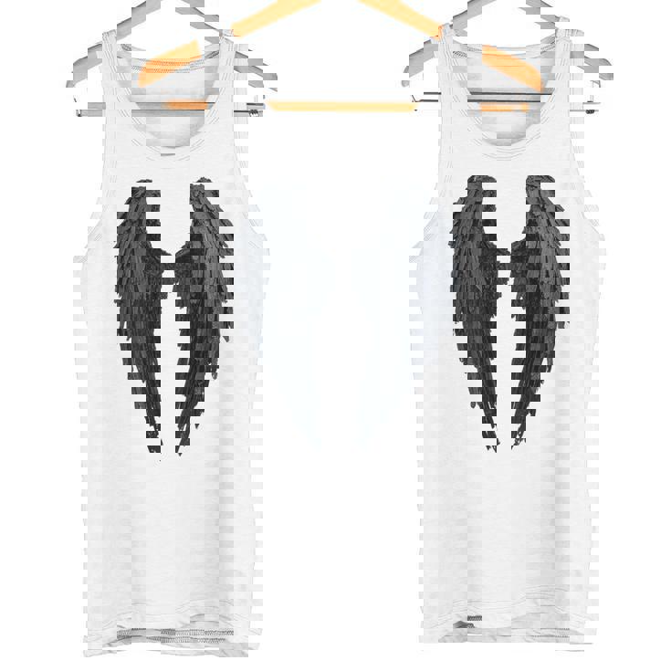 Alas De Ángel Negras En La Parte Camiseta sin mangas