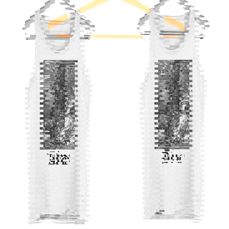 Albrecht Dürer Durer クリスチャンアート メランコリア ホワイト 長袖tシャツ タンクトップ