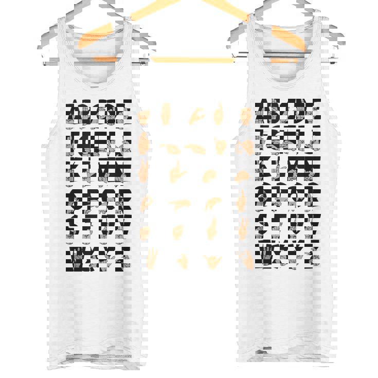 ASL American Sign Language Alphabet Teacher Deaf Tank Top Tank Top